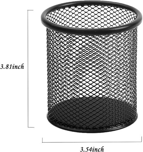 حامل أقلام للمكتب، كوب حامل أقلام أسود للمكتب، حامل أكواب أقلام رصاص شبكي سلكي أسود لحامل أكواب أقلام الرصاص المكتبية، حامل فرشاة المكياج، منظم أقلام المكتب in Kuwait