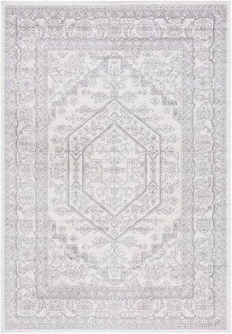 SAFAVIEH Adirondack Collection X-Large Area Rug - 2'6" x 22', Ivory & Silver, Oriental Medallion Design, Non-Shedding & Easy Care, Ideal for High Traffic Areas in Living Room, Bedroom (ADR108B) in Saudi Arabia