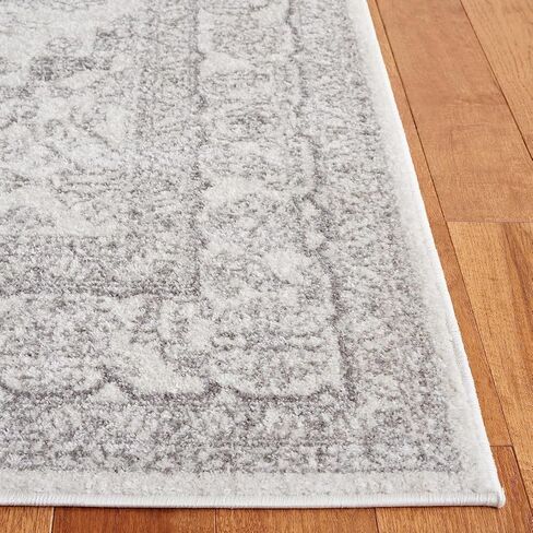 SAFAVIEH Adirondack Collection X-Large Area Rug - 2'6" x 22', Ivory & Silver, Oriental Medallion Design, Non-Shedding & Easy Care, Ideal for High Traffic Areas in Living Room, Bedroom (ADR108B) in Saudi Arabia