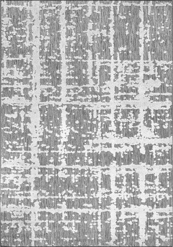 سجادة NuLOOM Adley بخطوط مجردة مزخرفة للأماكن الداخلية/الخارجية، 2' 6'' x 12'، رمادي، مستطيلة in Saudi Arabia