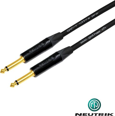 10 أقدام - Gotham GAC-1 Ultra Pro - كابل أداة جيتار باس ممتاز منخفض الغطاء (21 pf/F) - مع موصلات TS ذهبية مستقيمة إلى مستقيمة ¼ بوصة (6.35 مم) - مصنوعة خصيصًا من أفضل الكابلات في العالم in Saudi Arabia