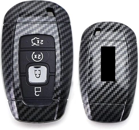 iJDMTOY Glossy Black Carbon Fiber Pattern Exact Fit Key Fob Shell Cover Compatible with 2018-up Lincoln MKZ MKC Navigator, 2017-up Continental 4/5-Button Smart Key in Saudi Arabia