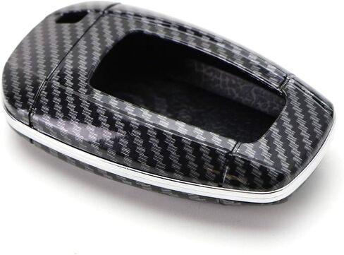 iJDMTOY Glossy Black Carbon Fiber Pattern Exact Fit Key Fob Shell Cover Compatible with 2018-up Lincoln MKZ MKC Navigator, 2017-up Continental 4/5-Button Smart Key in Saudi Arabia