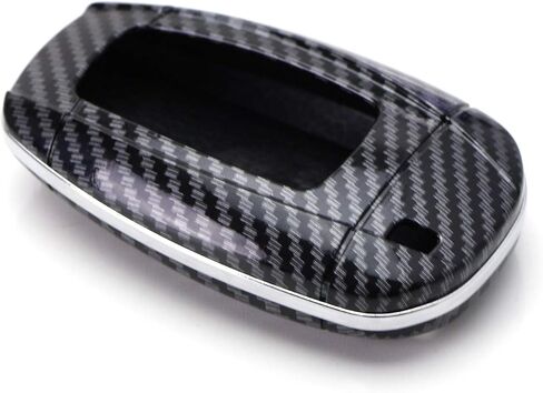 iJDMTOY Glossy Black Carbon Fiber Pattern Exact Fit Key Fob Shell Cover Compatible with 2018-up Lincoln MKZ MKC Navigator, 2017-up Continental 4/5-Button Smart Key in Saudi Arabia