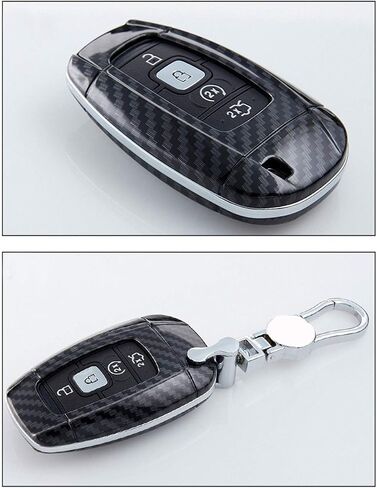 iJDMTOY Glossy Black Carbon Fiber Pattern Exact Fit Key Fob Shell Cover Compatible with 2018-up Lincoln MKZ MKC Navigator, 2017-up Continental 4/5-Button Smart Key in Saudi Arabia