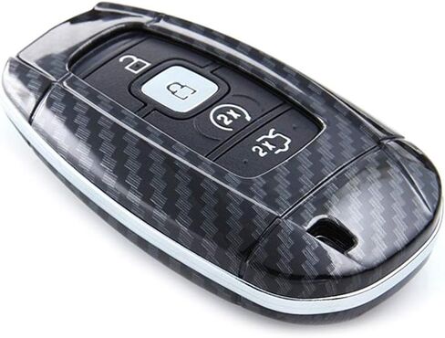iJDMTOY Glossy Black Carbon Fiber Pattern Exact Fit Key Fob Shell Cover Compatible with 2018-up Lincoln MKZ MKC Navigator, 2017-up Continental 4/5-Button Smart Key in Saudi Arabia