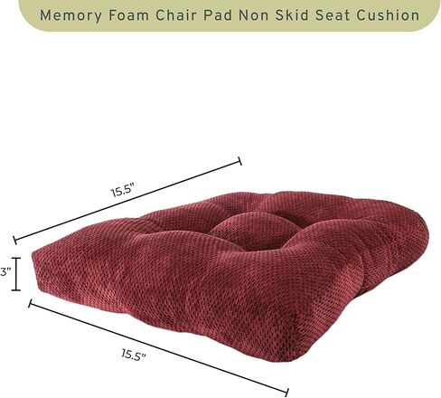 وسادة كرسي Arlee Memory Foam مضادة للانزلاق، عدد 2 (عبوة من 1)، عنابي in Kuwait