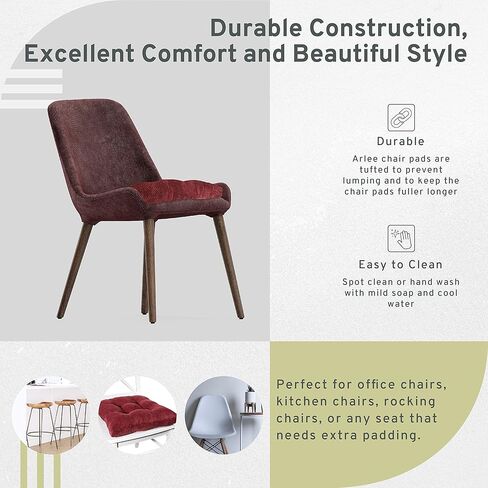 وسادة كرسي Arlee Memory Foam مضادة للانزلاق، عدد 2 (عبوة من 1)، عنابي in Kuwait