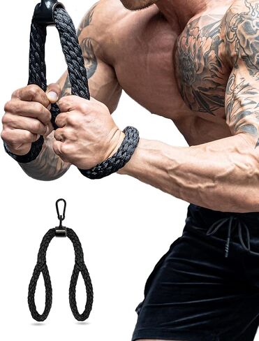 حبل سحب للأسفل من مانويكلير لثلاثية الرؤوس والظهر والأكتاف، مرفق كابل حبل ثلاثي الرؤوس، ملحقات حبل الكابل لصالة الألعاب الرياضية والمنزل مع ثبات محسن للقبضة in Kuwait