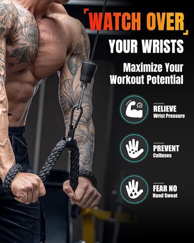 حبل سحب للأسفل من مانويكلير لثلاثية الرؤوس والظهر والأكتاف، مرفق كابل حبل ثلاثي الرؤوس، ملحقات حبل الكابل لصالة الألعاب الرياضية والمنزل مع ثبات محسن للقبضة in Kuwait