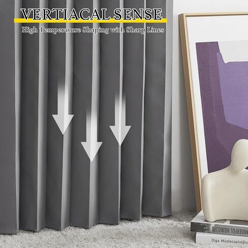 NICETOWN Accordion Blackout Door Curtains for Doorway, Thermal Insulated Privacy Closet Curtains Room Divider Sliding Door Shade for Living Room/Bathroom/Bedroom, 1 Panel with Hooks, W38 x L80, Grey in Saudi Arabia