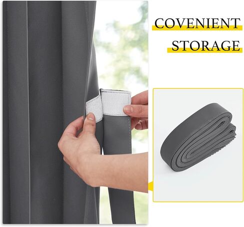 NICETOWN Accordion Blackout Door Curtains for Doorway, Thermal Insulated Privacy Closet Curtains Room Divider Sliding Door Shade for Living Room/Bathroom/Bedroom, 1 Panel with Hooks, W38 x L80, Grey in Saudi Arabia