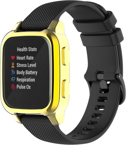 عبوتان من حافظة الساعة المتوافقة مع واقي الشاشة Garmin Venu Sq 2/Sq، حافظة واقية من السيليكون الناعم للغاية من مادة TPU مقاومة للخدش لتغطية كاملة لـ Garmin Venu Sq 2/Sq in Kuwait