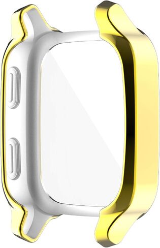 عبوتان من حافظة الساعة المتوافقة مع واقي الشاشة Garmin Venu Sq 2/Sq، حافظة واقية من السيليكون الناعم للغاية من مادة TPU مقاومة للخدش لتغطية كاملة لـ Garmin Venu Sq 2/Sq in Kuwait
