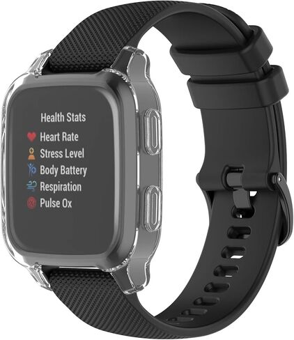 عبوتان من حافظة الساعة المتوافقة مع واقي الشاشة Garmin Venu Sq 2/Sq، حافظة واقية من السيليكون الناعم للغاية من مادة TPU مقاومة للخدش لتغطية كاملة لـ Garmin Venu Sq 2/Sq in Kuwait