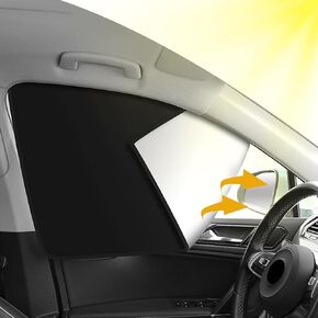 2PCS Car Side Window Sun Shades, Magnetic Car Side Window Sunshade, Front Side Window Sun Shade Blocks Sun, Sun Protection Accessories Universal for Car SUV Truck (Front Seat)