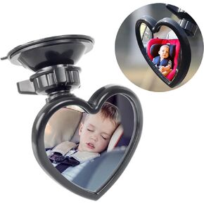 Baby Car Mirror Rear Facing,Convex Rear View Baby Mirrors for Cars,Automotive Interior 360 Degrees Adjustable Love Mirrors to See Rear Kids,Babies,Infants and Newborn(Suction Cup Install)