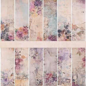 24pcs Valentine's Day Scrapbook Paper, 6x6 Inch Single Sided Vintage Rose Scrapbook Paper Shabby Wall Vintage Pattern Paper Romantic Valentines Cardstock for DIY Scrapbooking Craft Decor