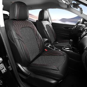 FREESOO Car Seat Cover Leather, Automotive Seat Covers Full Set for almost 5 Seats Sedan SUV Trucks Year Round Use Beige