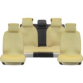 Sojoy Car Seat Covers Set-Full Set Seat Protector Cushions-Universal Fit Four Seasons(Honeycomb Cloth,Black)