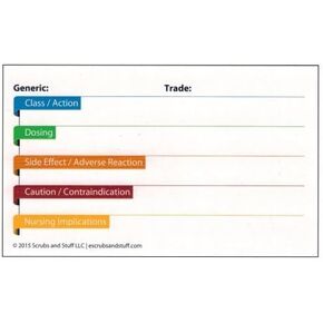 Nursing Drug & Medication Flash Cards - Create Your Own (20 Pack)