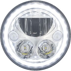Vision X Lighting (XMC-7RD) مصباح أمامي LED دائري VX للدراجة النارية مقاس 7 بوصات مع هالة منخفضة عالية، ضوء واحد، وجه كروم مصقول