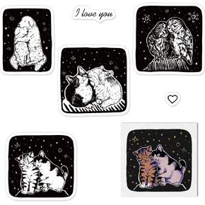 Cats Background Clear Stamps for Card Making and Journaling, Kitty Cat Rubber Stamp Wall Door Animal Stamps for Scrapbooking DIY Cards Album Crafts Supplies