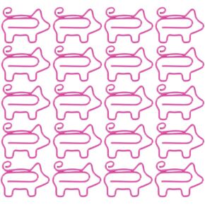 NUOBESTY 50pcs Pink Pig Paper Clips Cute Animal Shape Bookmark Clips Creative Metal Holders for Paper Files Office Supplies
