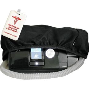 Dust Cover for CPAP Machine with Medical Luggage Tag for Safety, Covers Entire Device Including Tube & Mask - Protective Designed for Continuous Positive Airway Pressure (Stretch Snug Base)