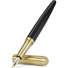 STONEGO Handcrafted Wood Fountain Pens, Vintage Fountain Pen, Medium Nib, Includes 4 Ink Cartridges and Ink Refill Converter(Keruntum)