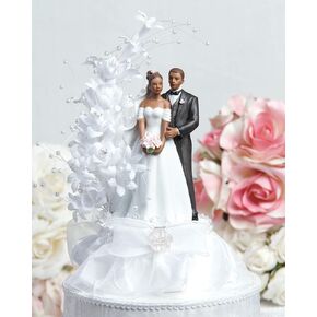 Wedding Collectibles Pearl Side Arch Classic African American Cake Topper