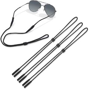 3 Pcs Glasses Strap- Upgraded Sports Sunglasses Strap for Men, Women and Kids- Adjustable Eye Glasses Holders Around Neck- Eyeglasses straps- Eyewear Retainer Lanyards String