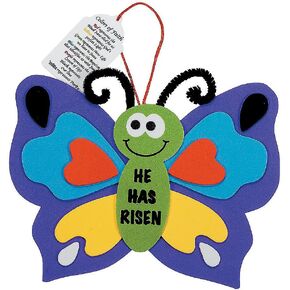 Fun Express The Salvation Story Butterfly Bible Craft Kit - Makes 12 - Religious DIY Crafts for Kids and Sunday School Activities