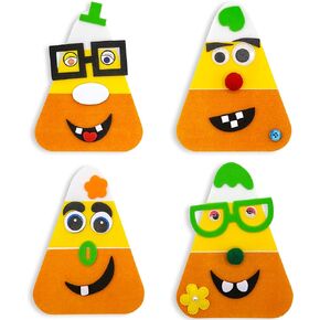 4E's Novelty Halloween Crafts for Kids (12 Pack) Goofy Candy Corn Magnet Foam Craft Kit - Bulk Fall Arts and Crafts for Toddlers & Kids, Halloween Activities for Kids Party
