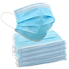 Blue Disposable Face Masks | Protective 3-Ply Breathable Comfortable Nose/Mouth Coverings for Home & Office | Elastic Ear Loop 3-Layer Safety Shield for Adults/Kids | Pack of 50 Ships from USA
