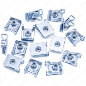 Rexka 15pcs M5 Metric Extruded U Nut for Fender Bumper Headlamp Assembly U Nuts for BMW Volkswagen Audi 51127070202, N90168602