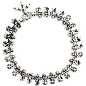 NOVICA Artisan Handmade .925 Sterling Silver Anklet Charm Indian Jewelry Aluminum Gray Bollywood 'Jaipur Dancer'