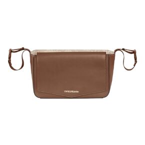 TWELVElittle Stroller Organizer Peek A Boo Stroller Caddy 2.0, Travel Caddy with Wipes Case in Vegan Leather, Toffee