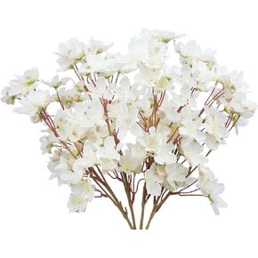 FERIAL 4 Pcs Artificial Plum Blossom Branches Spring Peach Blossom Flowers Silk Cherry Blossom Branches Vase Arrangements for Table Centerpieces Home Wedding Party Decoration Pink…