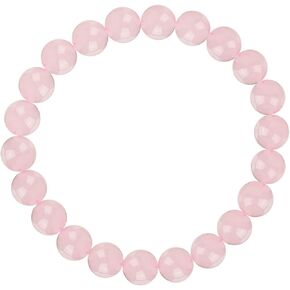 Rose Quartz Crystal Bracelet, Pink Quartz Love Friendship Men Women Bracelet for Money Wealth Business Prosperity Feng Shui Good Luck Energy Anxiety Healing Chakra Stone Handmade Beaded Bracelet