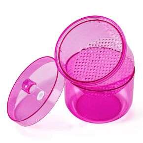 Annhua Dental Bur Holder Cleaner with Strainer, Round Soak Box for Burs Cleaning, Soaking - White
