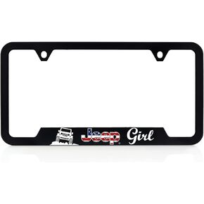JEEP UV Printed Plastic License Plate Frame - Jeep Girl Patriotic