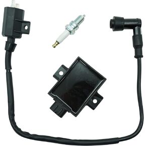 M MATI Ignition Coil & Spark Plug & CDI for Kawasaki Bayou 220 KLF220 1996-2002 Bayou 250 KLF250 2003-2011 21121-1160 21119-1457 92070-1019