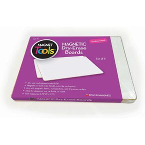 Double-Sided Magnetic Dry-Erase Board Blank/Blank, 12"L x 8.75"W Each, Set of 5. Magnetic Board for Kids/Small White Board/Small White Board Dry Erase/Mini Whiteboard/Magnetic Whiteboard. Item 735207