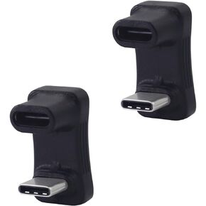 LANMINGLEL 180 Degree Angle USB C Adapter 100W 10Gbps 4K@60Hz U Shape USB-C Male to Female Connector for Steam Deck/Switch/ Laptop 2 Pack(Type C 11mm)