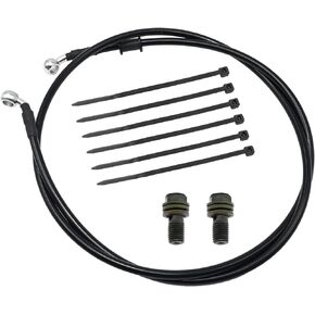 Motorcycle Hydraulic Brake or Clutch Line Hose with 10mm Fitting 28° Elbow + 1.5m/4.92ft long + 2PCS M10x1.25 Bolt for Motorcycle, Dirt Bike, All Terrain Vehicle, Moped, Scooter