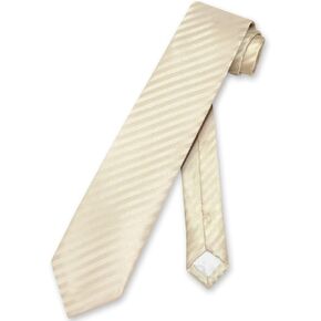 Vesuvio Napoli NeckTie EGG YOLK CREAM Vertical Stripes SKINNY 2.5" Neck Tie