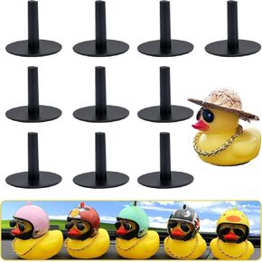 Duck Plug,10 Pack Jeep Duck Holder Dashboard Duck Jeep Lover Gift Sturdy Rubber Duck Mount with Double Sided Sticker for Jeep Dashboard and Mount Display(Excluding Rubber Duck) Black