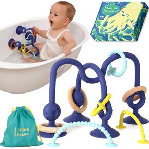 Jumble Jangle Bath Toy: Bath Toys for Babies 6–12 Months Suction Cup Teether Bathtub Kids and Toddler Toys