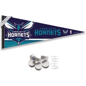 Charlotte Hornets Pennant Flag and Wall Tack Pads Mounts